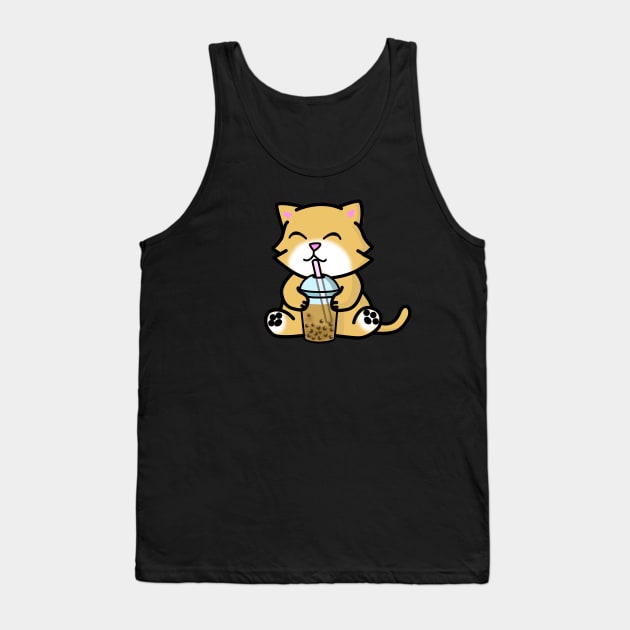Kitty Bubble tea Tank Top by Cerealbox Labs